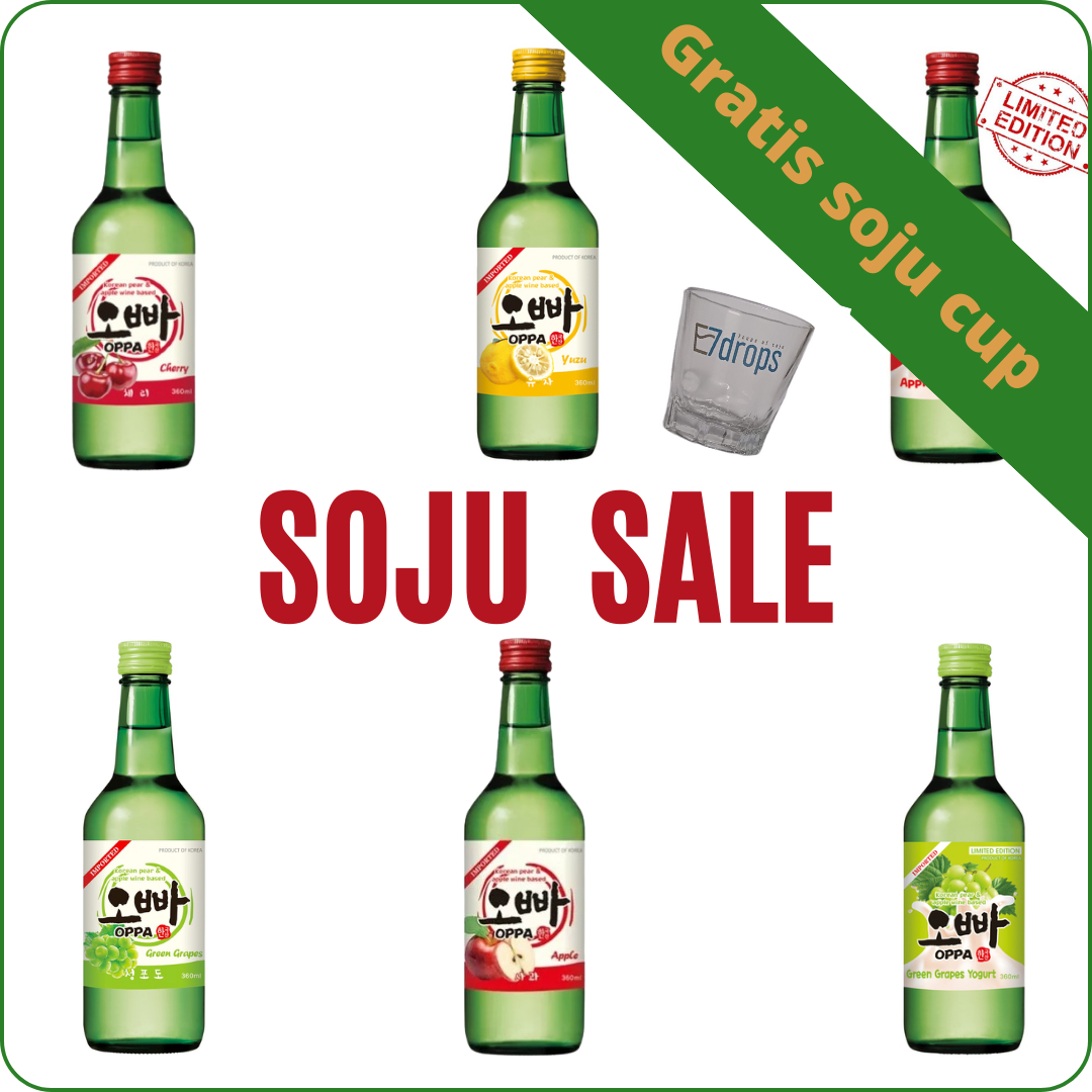 Soju 6-Pack + gratis soju shotglass